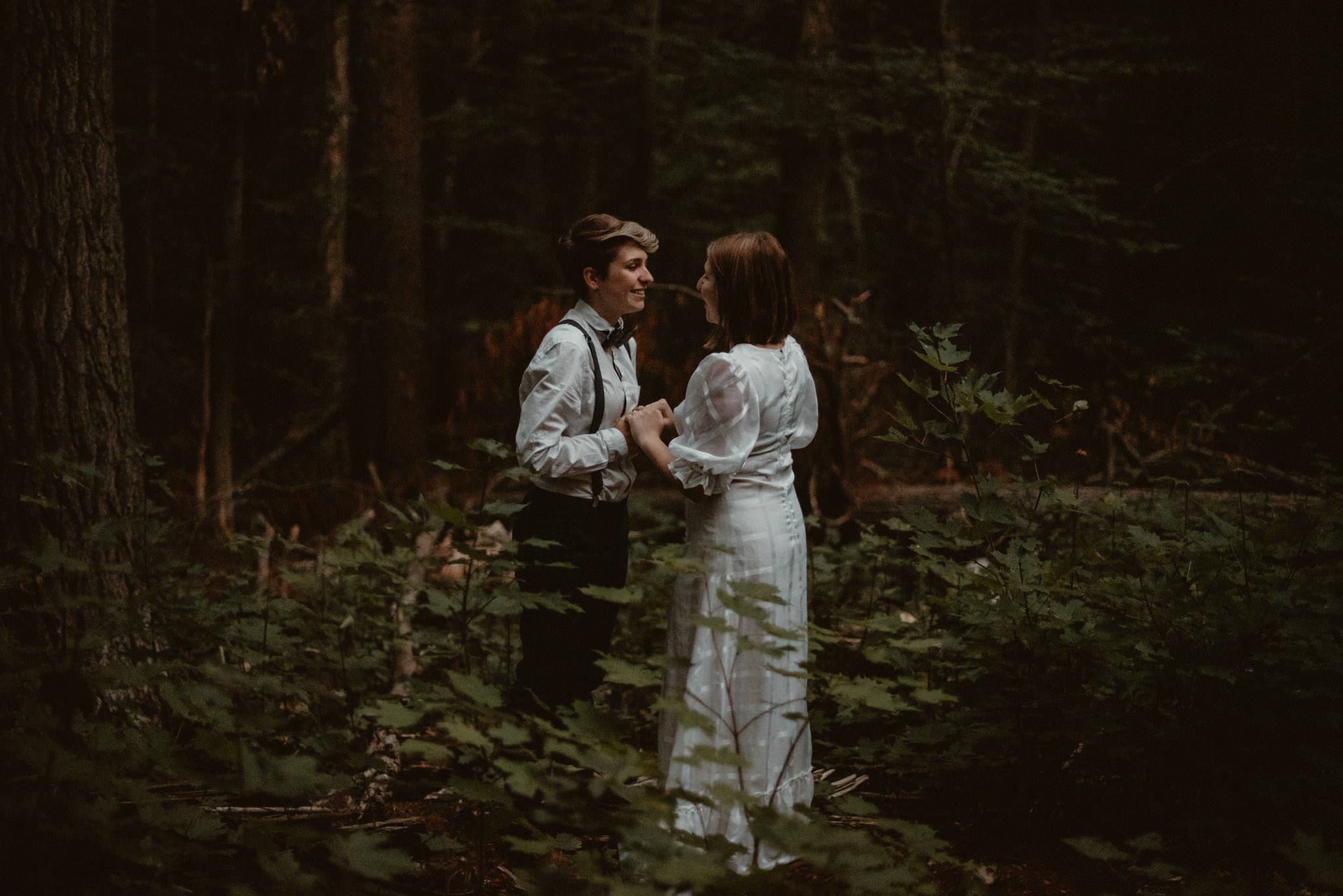 LGBT wedding in the forest.