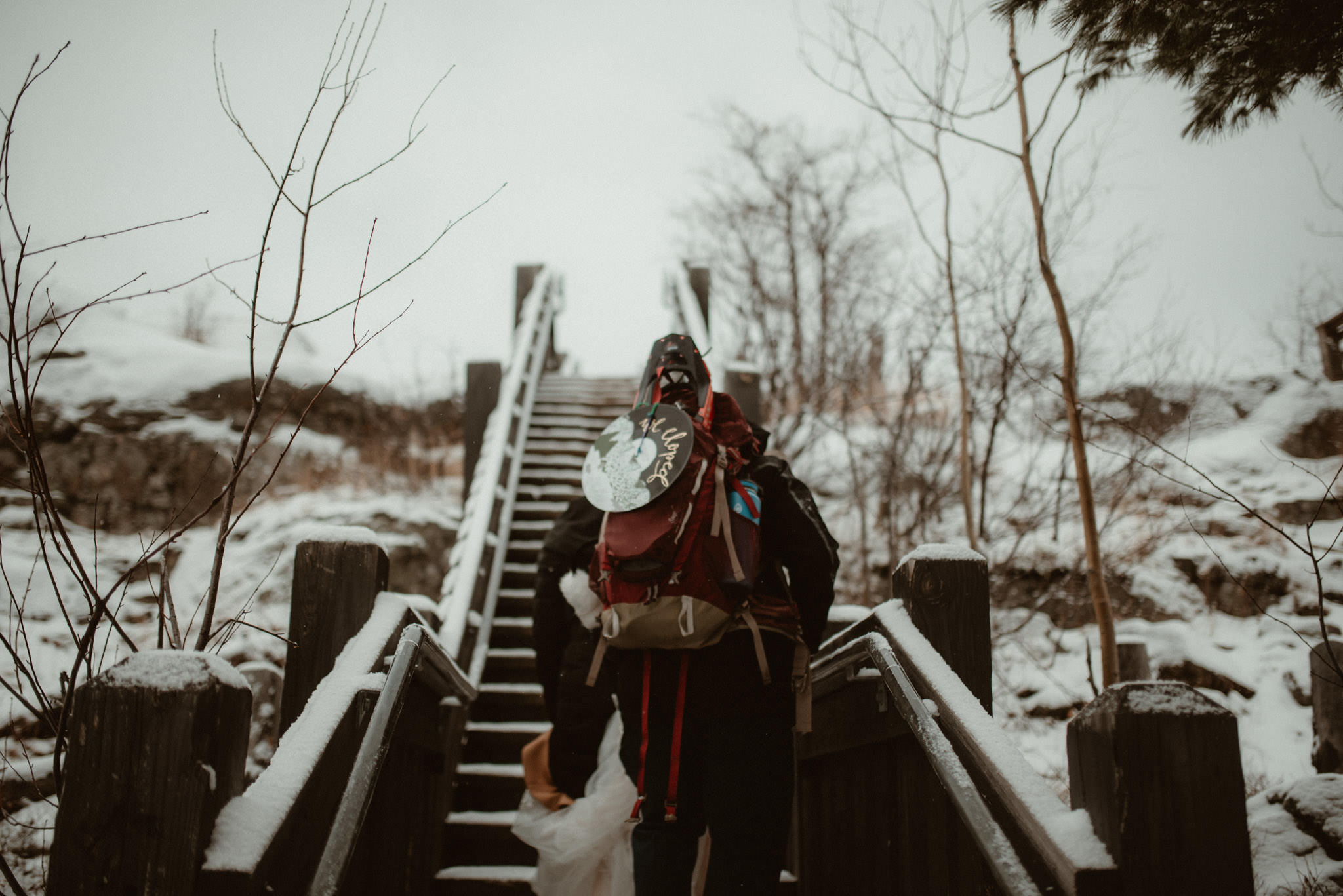 Winter elopement on Sugarloaf Mountain in Marquette, MI