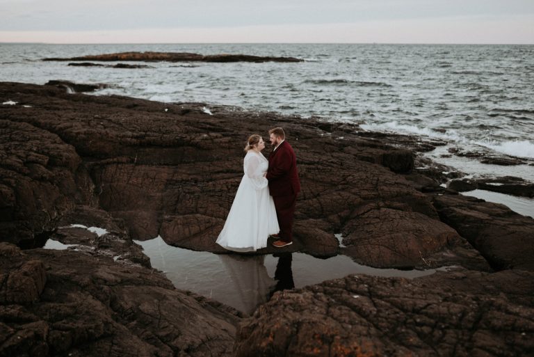 Wedding Photos at the Black Rocks, Marquette