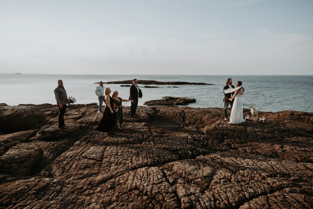 An elopement in Michigan at the Black Rocks.